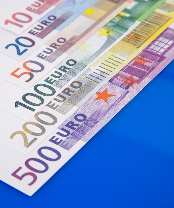 Imatge de diversos bitllets en euros